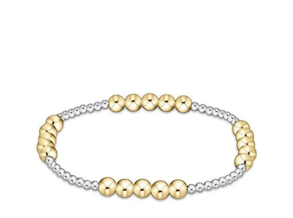 ENEWTON-CLASSIC BLISSFUL PATTERN 2MM BEAD BRACELET 4MM MIXED METAL