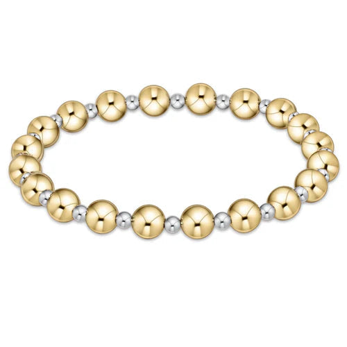 ENEWTON- CLASSIC GRATEFUL PATTERN 6MM BEAD BRACELET MIXED METAL