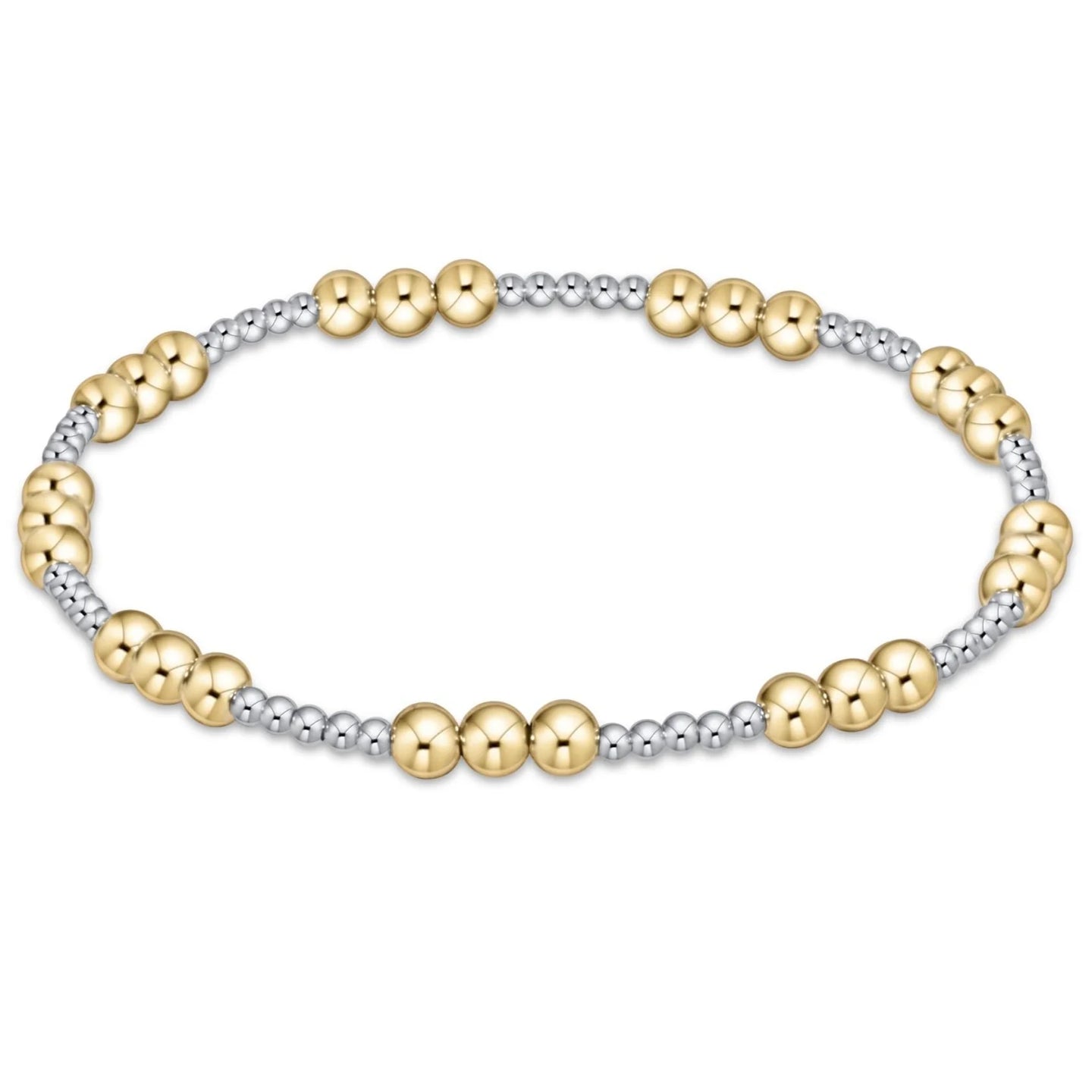 ENEWTON-CLASSIC JOY PATTERN 4MM BEAD BRACELET MIXED METAL