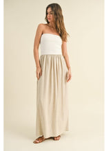 Load image into Gallery viewer, KLD-RIBBED KNIT TOP WITH LINEN COMBO DRESS
