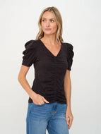 SIX FIFTY-CAMILA SHORT SLEEVE RUCHED TEE