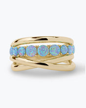 Load image into Gallery viewer, MELINDA MARIA-OH SHE FANCY STACKED BLUE OPAL RING
