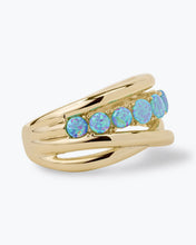 Load image into Gallery viewer, MELINDA MARIA-OH SHE FANCY STACKED BLUE OPAL RING
