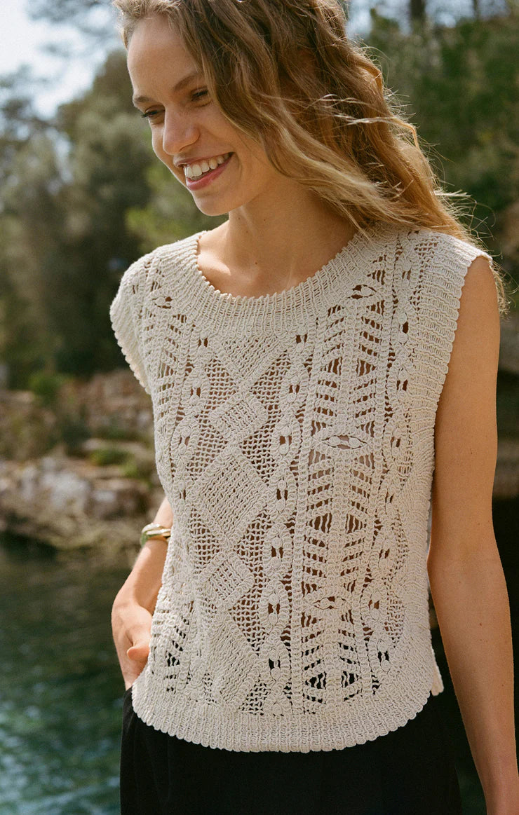 Z SUPPLY-BAROQUE CROCHET SWEATER TOP