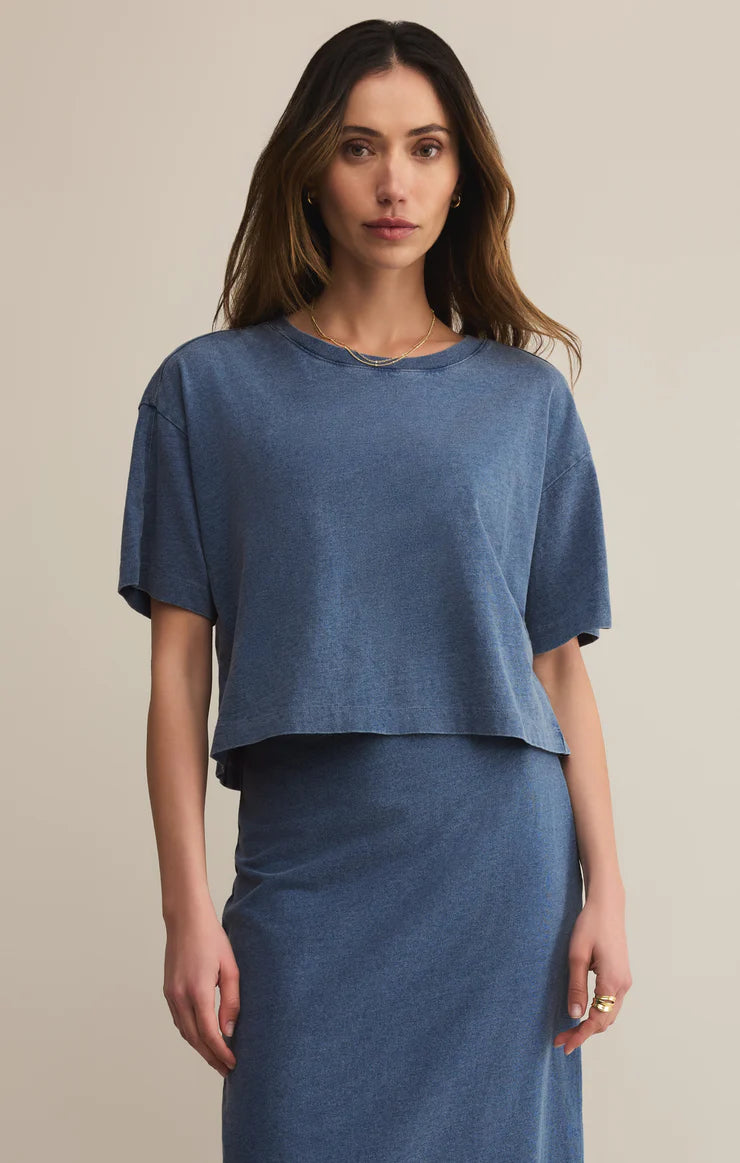 Z SUPPLY- ON THE GO JERSEY DENIM TEE