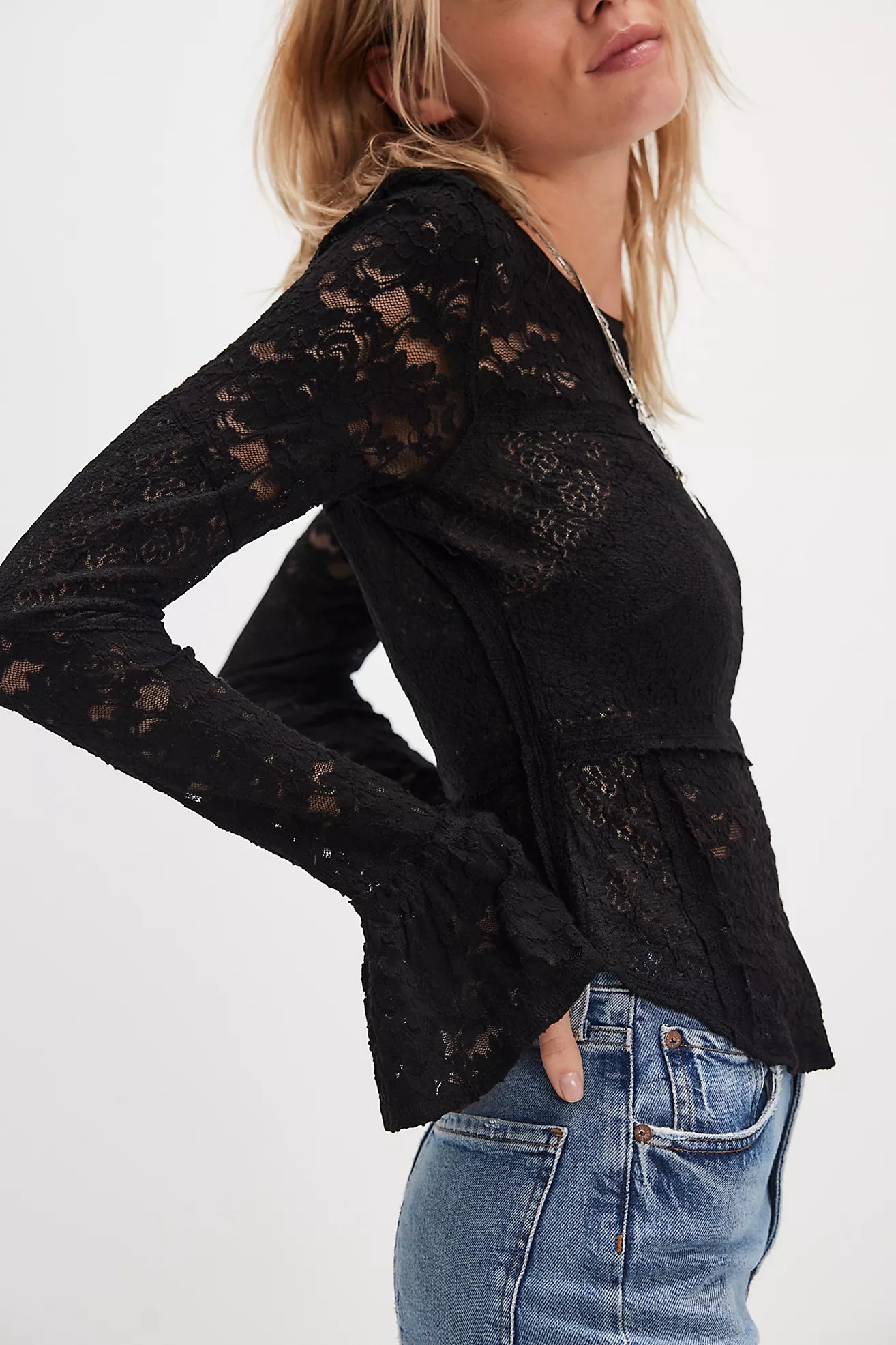 FREE PEOPLE-LACE LAYERING LONG SLEEVE