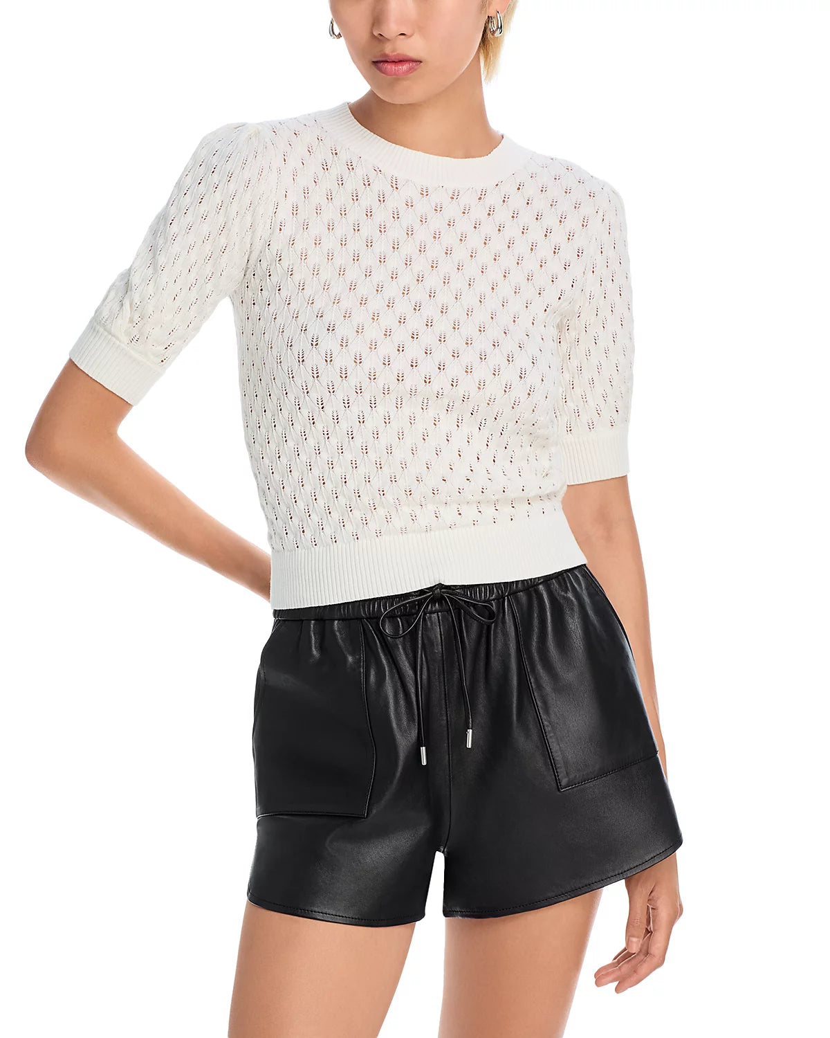 LUCY PARIS-TYLA KNIT TOP WHITE