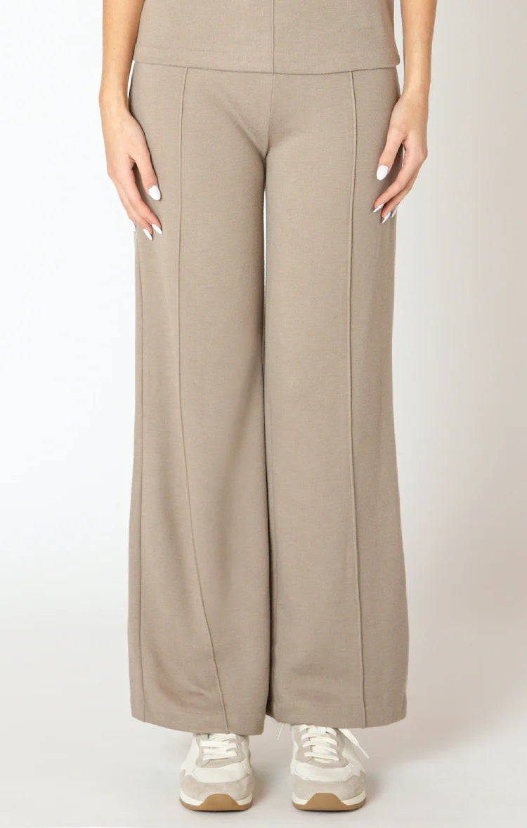 DEX/BLACK TAPE-WIDE LEG WITH SEAM DETAIL IN ALMOND