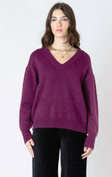 DEX/BLACK TAPE-SOFT TOUCH SWEATER IN PLUM