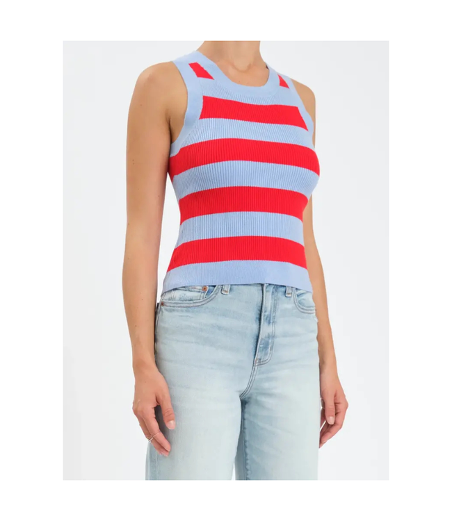 DAZE- FLIRTY TOP BERRY STRIPE