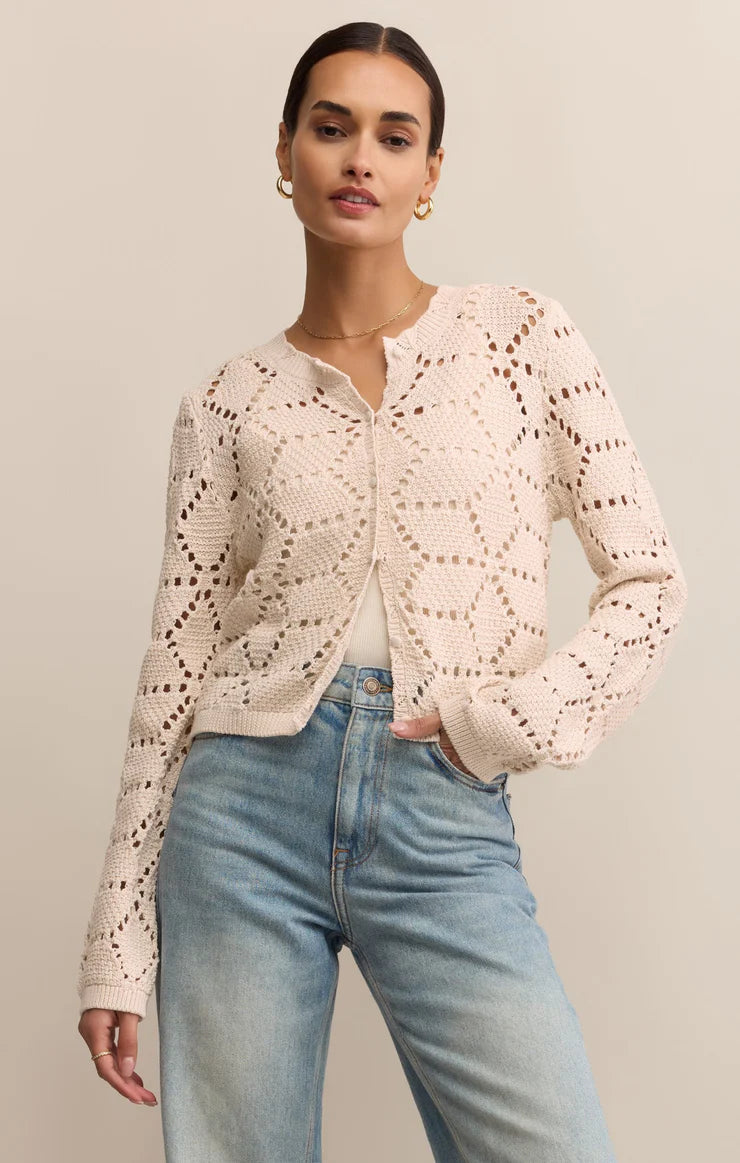 Z SUPPLY-ROSALYN DIAMOND SWEATER CARDIGAN