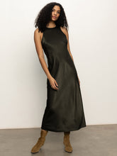 Load image into Gallery viewer, SANCTUARY-EVERYDAY SATIN DRESS BLACK OLIVE
