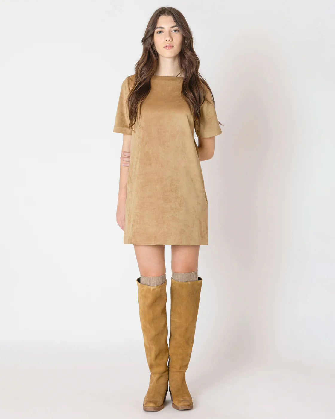 DEX-SUEDE SHIFT DRESS