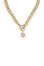 Load image into Gallery viewer, ETTIKA-CRYSTAL DISC CHARM AND CHAIN NECKLACE
