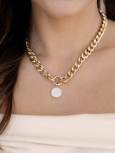 Load image into Gallery viewer, ETTIKA-CRYSTAL DISC CHARM AND CHAIN NECKLACE
