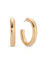 Load image into Gallery viewer, ETTIKA-MEDIUM THICK GOLD HOOPS
