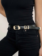 Load image into Gallery viewer, ETTIKA-MOLTEN METAL BELT IN BLACK
