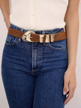 Load image into Gallery viewer, ETTIKA-MODERN WESTERN BELT IN MOCHA
