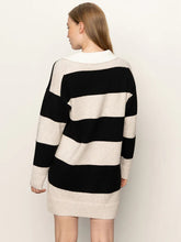 Load image into Gallery viewer, SANCTUARY-POLO STRIPED DRESS HEATHER PEARL WITH BLACK
