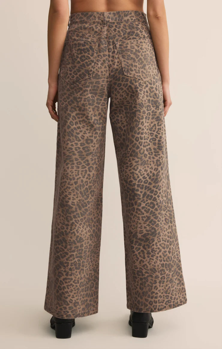 Z SUPPLY-MARLI DENIM LEOPARD PANT