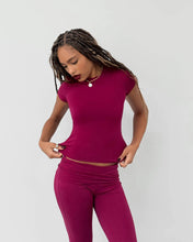 Load image into Gallery viewer, FLORENCE BY MILLS-SOFTIE COTTON TEE CHERRY
