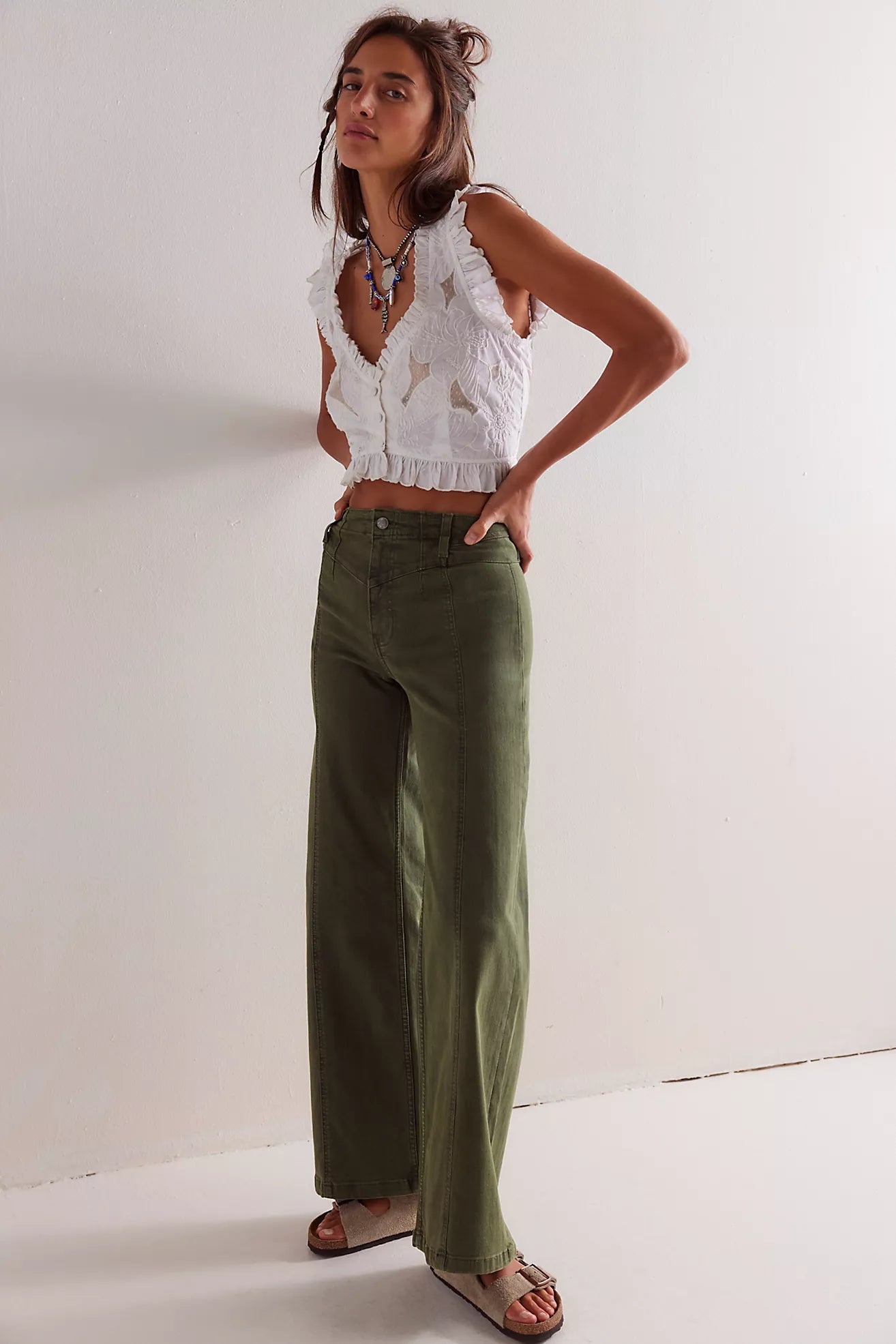 FREE PEOPLE-LIBRE WIDE LEG IN THYME