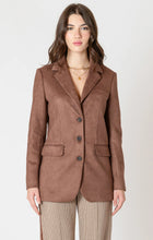 Load image into Gallery viewer, DEX-FAUX SUEDE CHOCOLATE BLAZER
