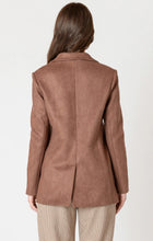 Load image into Gallery viewer, DEX-FAUX SUEDE CHOCOLATE BLAZER
