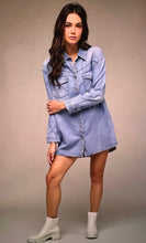 Load image into Gallery viewer, HIIDDEN- ABBEY OVERSIZED DENIM DRESS
