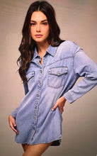 Load image into Gallery viewer, HIIDDEN- ABBEY OVERSIZED DENIM DRESS
