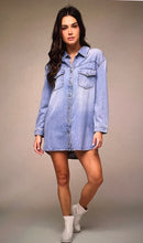 Load image into Gallery viewer, HIIDDEN- ABBEY OVERSIZED DENIM DRESS
