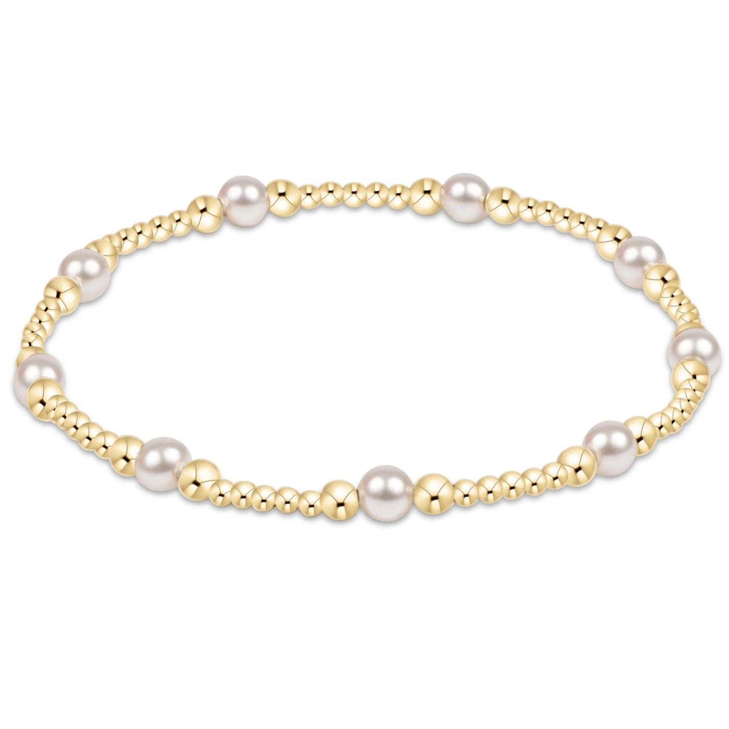 ENEWTON- CLASSIC PURPOSE PATTERN 4MM BEAD BRACELET PEARL