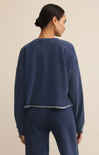 Load image into Gallery viewer, Z SUPPLY- CIRCUIT KNIT DENIM SWEATSHIRT IN INDIGO
