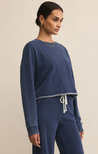 Load image into Gallery viewer, Z SUPPLY- CIRCUIT KNIT DENIM SWEATSHIRT IN INDIGO
