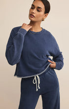 Load image into Gallery viewer, Z SUPPLY- CIRCUIT KNIT DENIM SWEATSHIRT IN INDIGO
