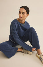 Load image into Gallery viewer, Z SUPPLY- CIRCUIT KNIT DENIM SWEATSHIRT IN INDIGO
