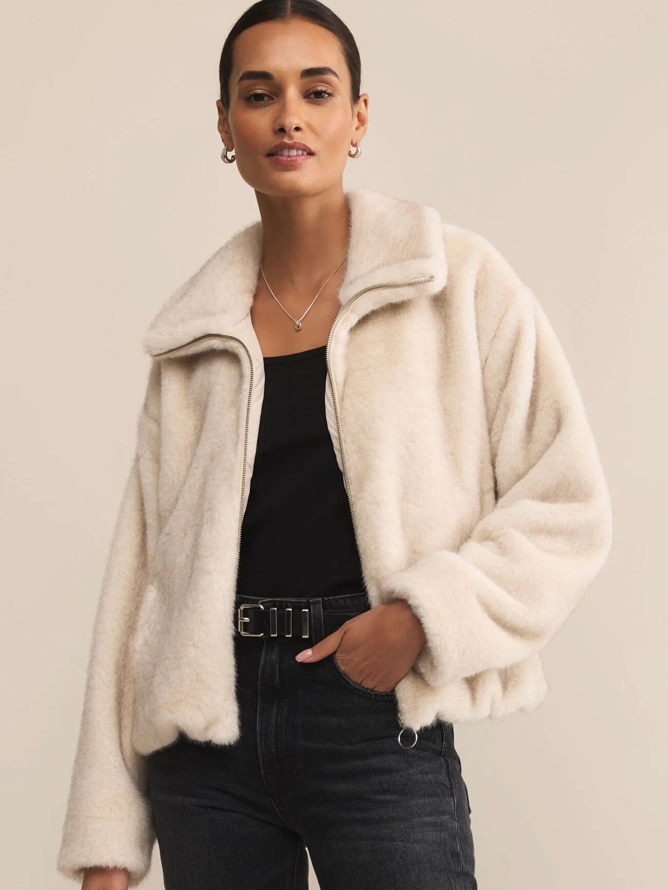 Z SUPPLY-AMETHYST FAUX FUR JACKET