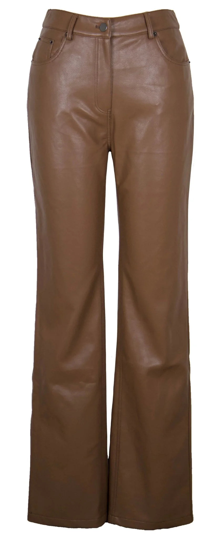 LUCY PARIS-BROWN LEATHER PANT