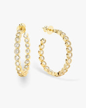 Load image into Gallery viewer, MELINDA MARIA-BARONESS “1.25” HOOPS GOLD WHITE
