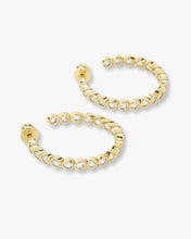 Load image into Gallery viewer, MELINDA MARIA-BARONESS “1.25” HOOPS GOLD WHITE
