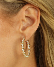 Load image into Gallery viewer, MELINDA MARIA-BARONESS “1.25” HOOPS GOLD WHITE
