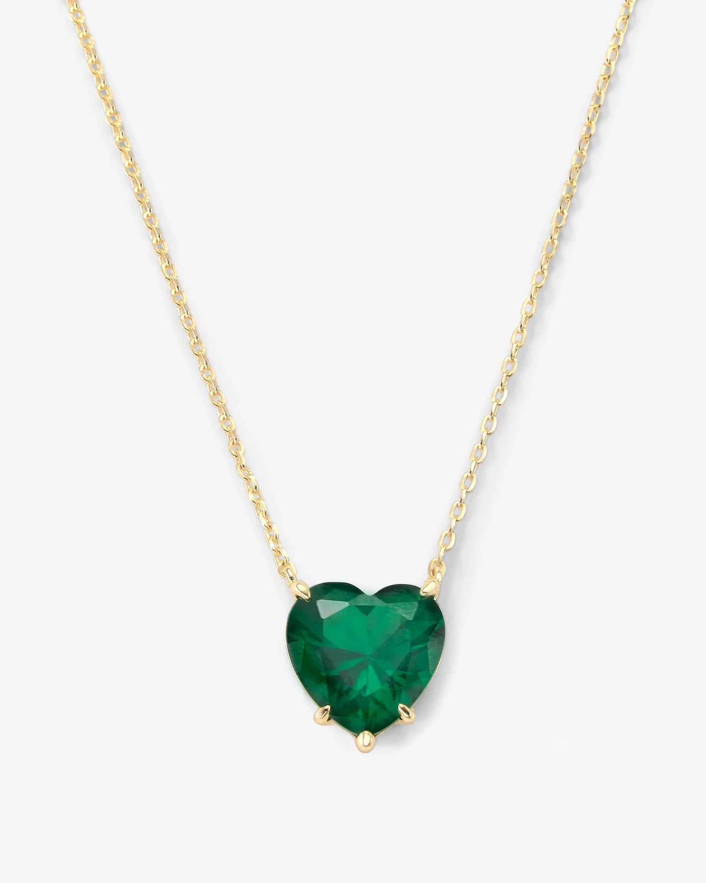 MELINDA MARIA-THE ALLISON EMERALD HEART NECKLACE