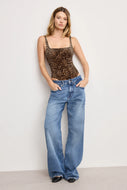 GOOD AMERICAN-VELVET MODERN TANK BODYSUIT (MINI LUCKY LEOPARD)