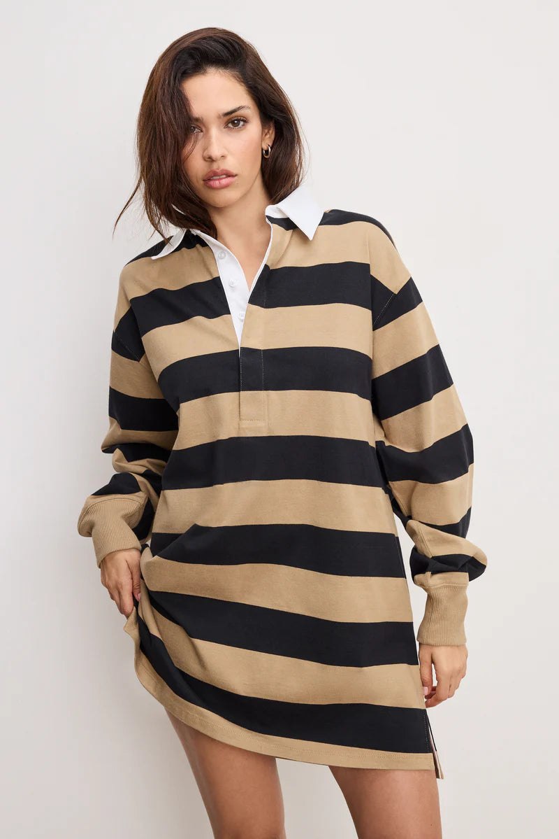 GOOD AMERICAN-JERSEY POLO MINI DRESS