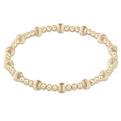 ENEWTON-DIGNITY SINCERITY PATTERN 5MM BEAD BRACELET GOLD