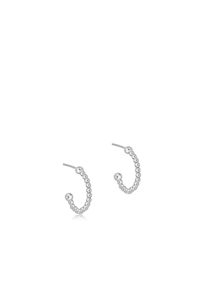 ENEWTON-BEADED CLASSIC “1” POST HOOP 2MM SILVER EARRING