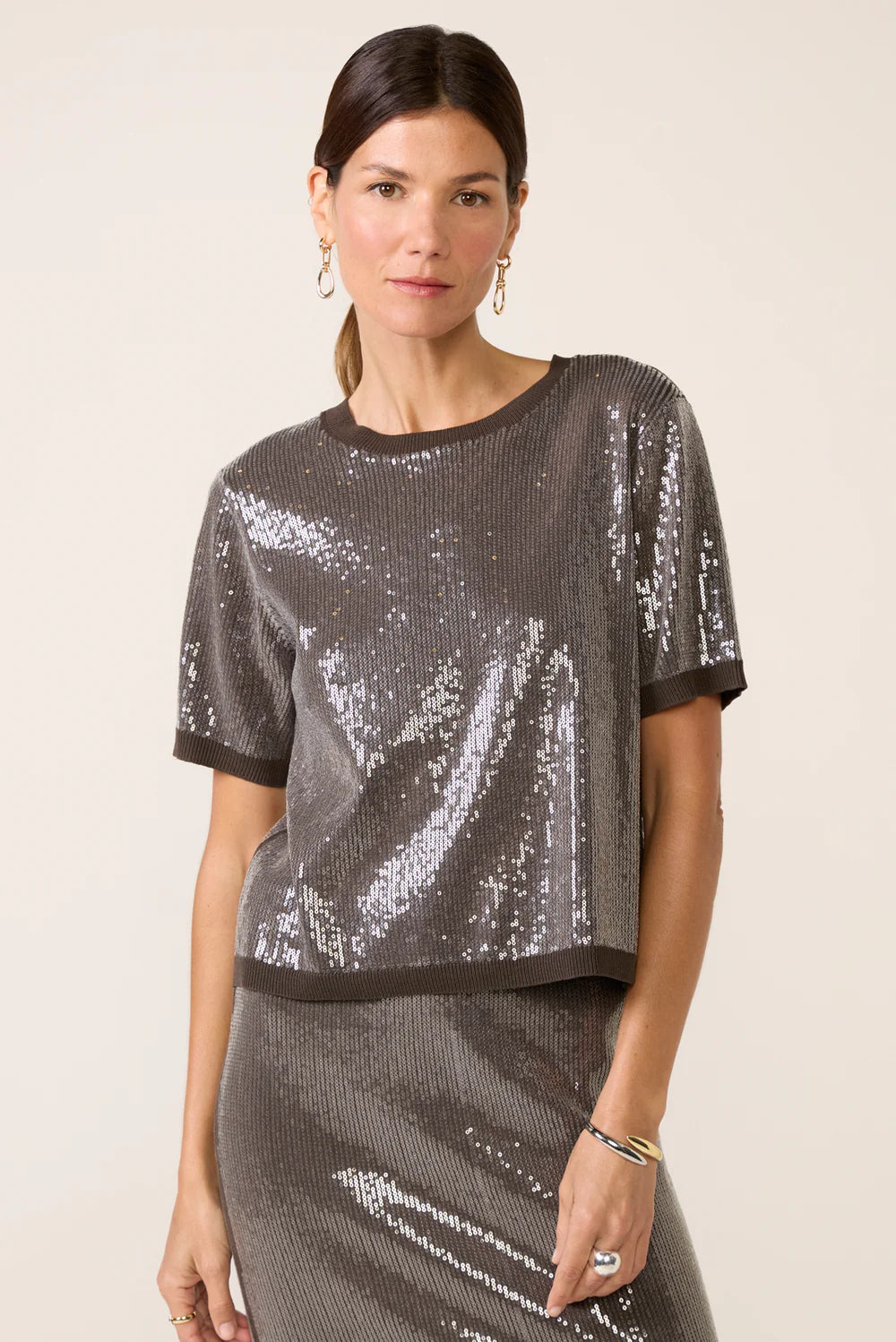SANCTUARY-SPARKLE SEQUIN SWEATER INK