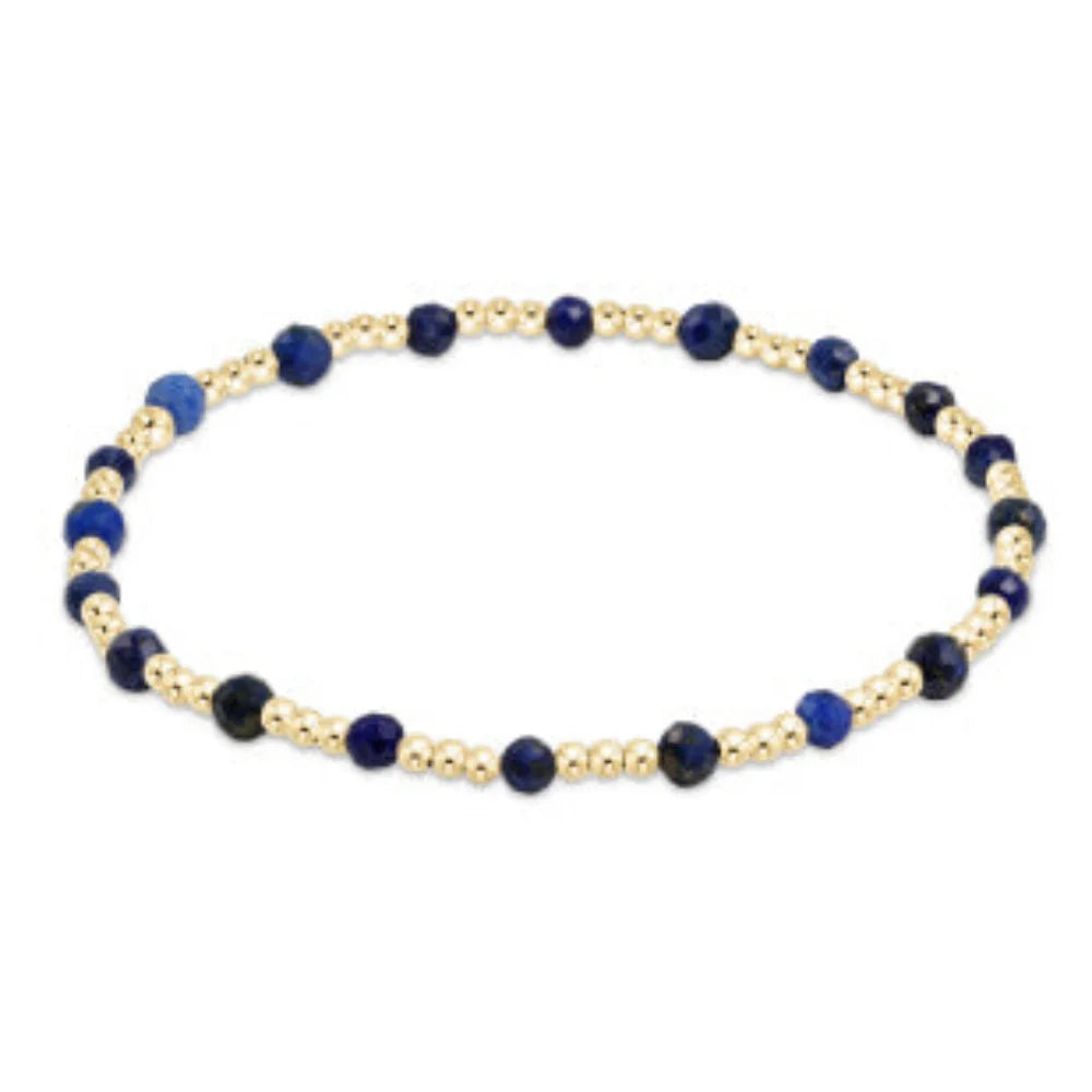 ENEWTON-GEMSTONE GOLD SINCERITY PATTERN 3MM BEAD BRACELET LAPIS