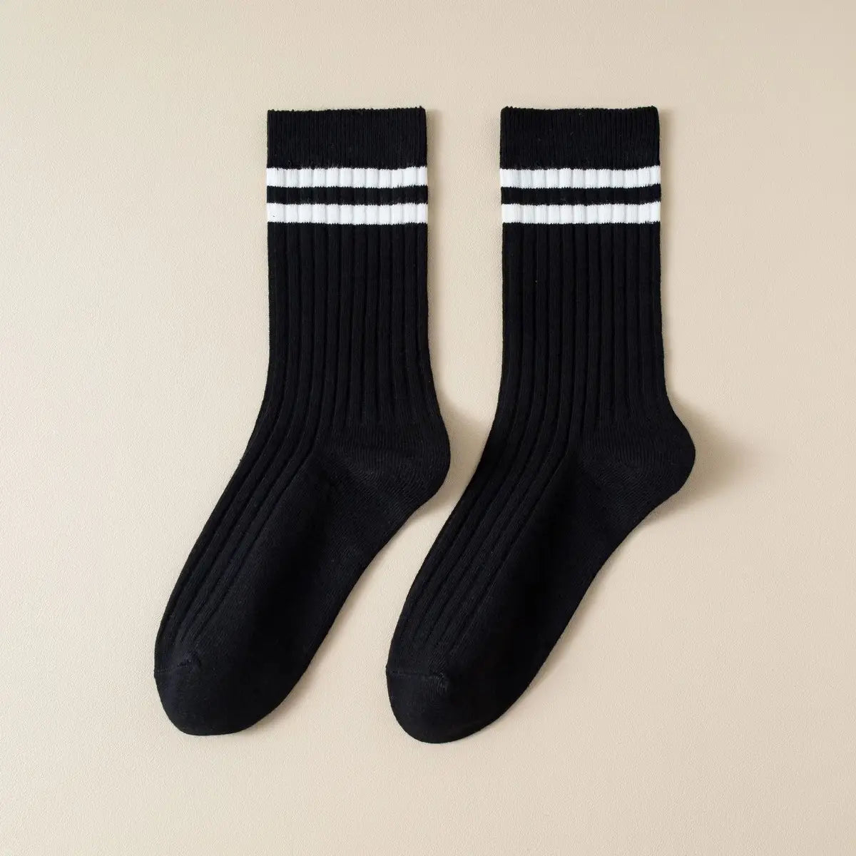 ACCITY-CLASSIC TWO STRIPES PRINT CREW SOCKS