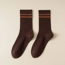 Load image into Gallery viewer, ACCITY-CLASSIC TWO STRIPES PRINT CREW SOCKS
